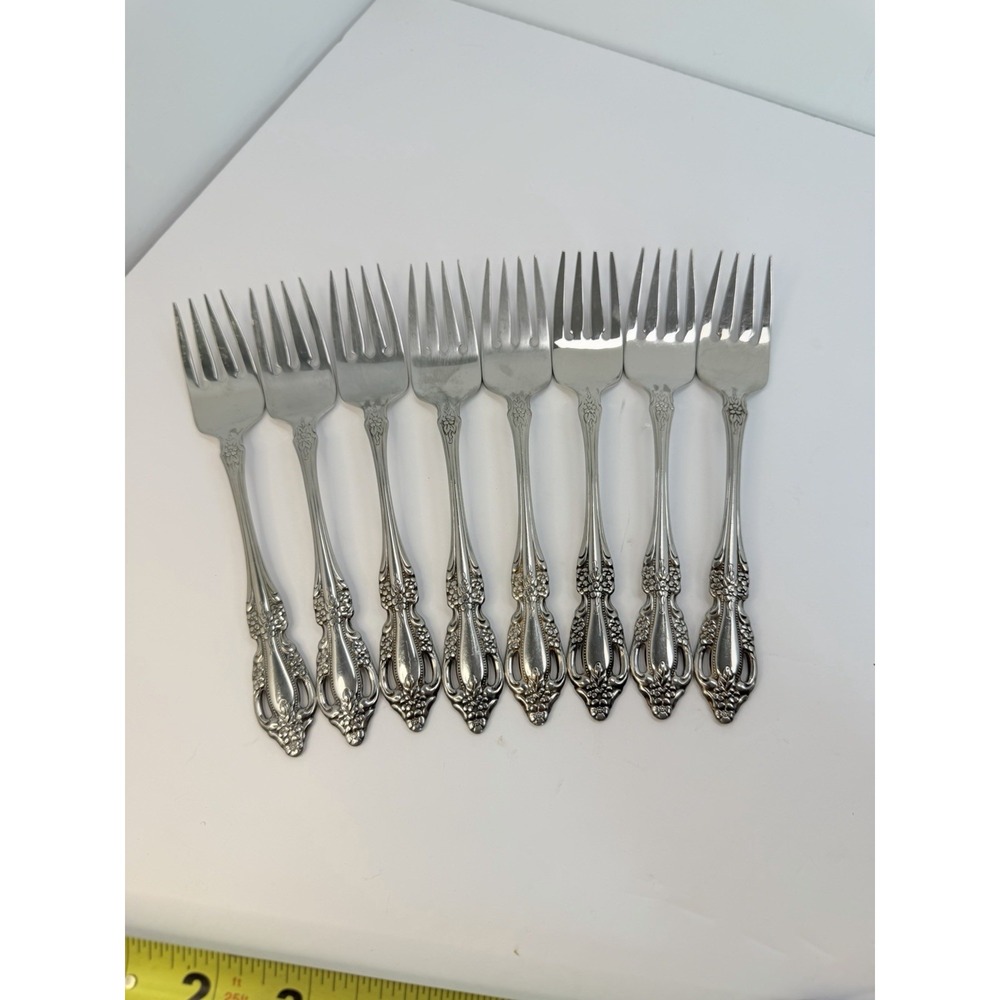 (8) Oneida RAPHAEL Distinction Deluxe HH Stainless SALAD FORKS Lot Flatware